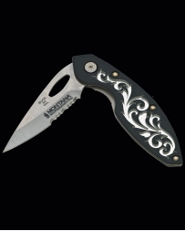 Montana Silversmiths® Black Scroll Buck Knife