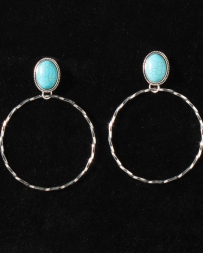 Silver Strike® Ladies' Turquoise Hoop Earrings