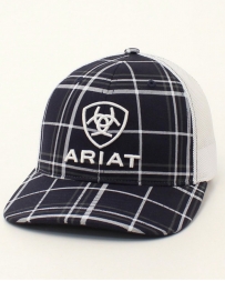 Ariat® Plaid White/Navy Cap