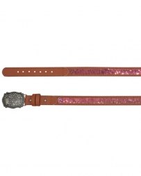 Catchfly® Girls' Iridescent Micro Sequin Leather Belt