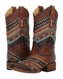 Corral Boots® Ladies' Turquoise Brown Studs