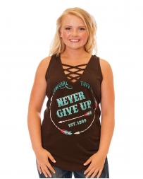 Cowgirl Tuff® Ladies' Criss Cross Never Give Up Tank