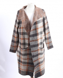 Kerenhart® Ladies' Long Plaid Cardigan