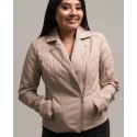 Ladies' Diamond Quilted Moto Jacket