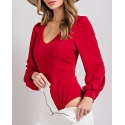 Ladies' Long Sleeve V-Neck Bodysuit