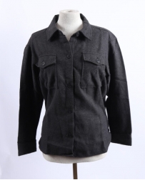 Ladies' Solid Charcoal Flannel Shirt