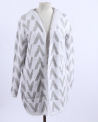 Ladies' White Teepee Cardigan