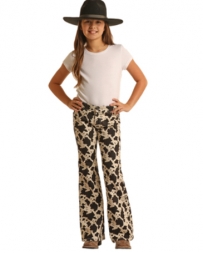 Rock and Roll Cowgirl® Girls' Cowprint Button Flare