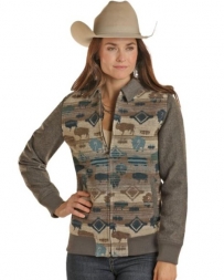 Rock and Roll Cowgirl® Ladies' Buffalo Jacquard Wool Bomber