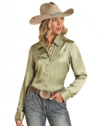 Rock and Roll Cowgirl® Ladies' Satin Shirt W/Piping