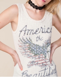 Vocal® Ladies' American Flag Tank Top Lace Up Back