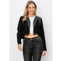 Vocal® Ladies' Cropped Suede Fringe Jacket