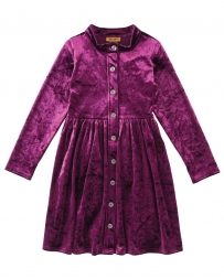 Wrangler® Girls' Purple Velvet Dress
