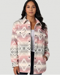 Wrangler® Ladies' Pink/Grey Aztec Shacket