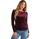 Wrangler Retro® Ladies' Velvet Cut Out Back Blouse